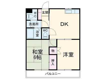 エスポワール下島(2DK/3階)の間取り写真
