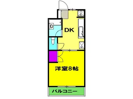 マンションヒバリ(1DK/3階)の間取り写真