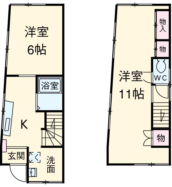 東京地下鉄南北線 志茂駅 徒歩5分 2階建 築54年(2K)の間取り写真
