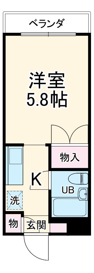ソワレ東大宮2(1K/3階)の間取り写真
