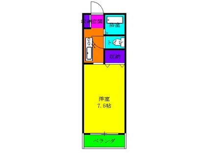 コスモス10(1K/2階)の間取り写真