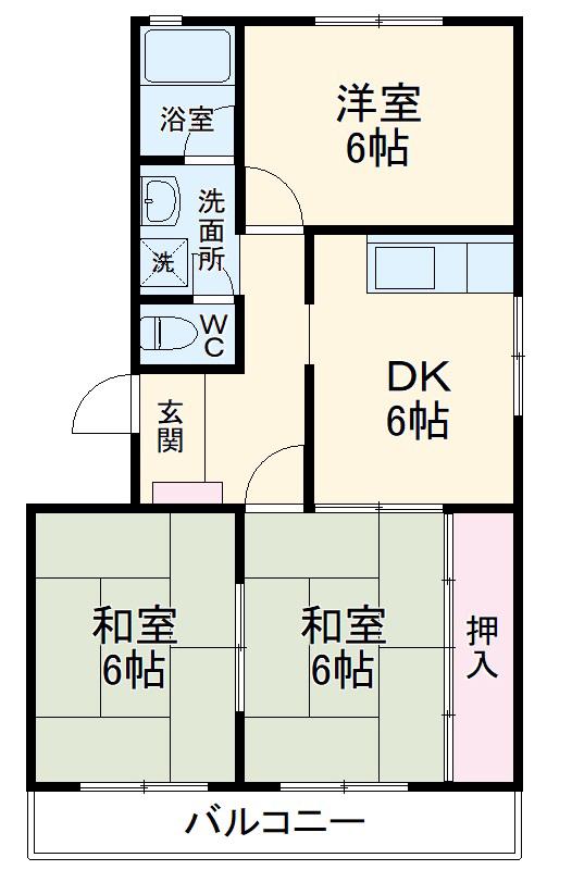 サンライズ須賀(3DK/4階)の間取り写真