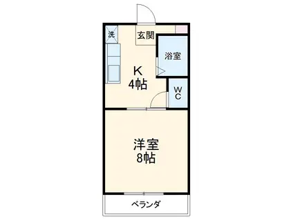 シャトレ・ヴェール(1DK/1階)の間取り写真