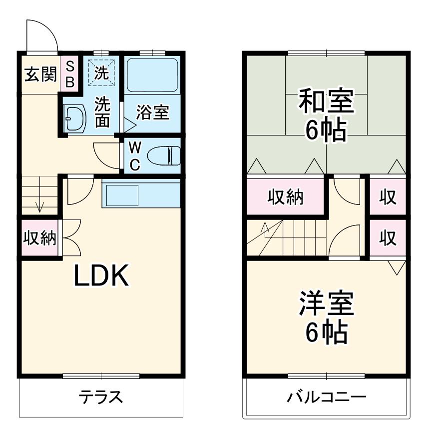 メゾン本町(2LDK)の間取り写真