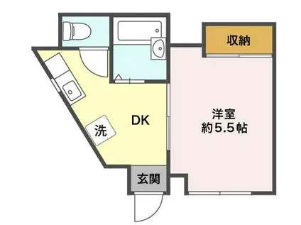 ヴィラ大石(1K/1階)の間取り写真