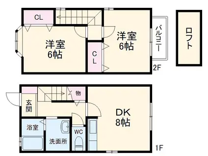 ブランフルール(2DK)の間取り写真