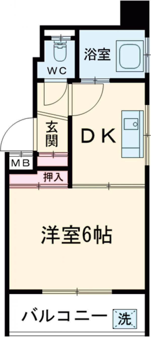 岡本マンション(1K/2階)の間取り写真