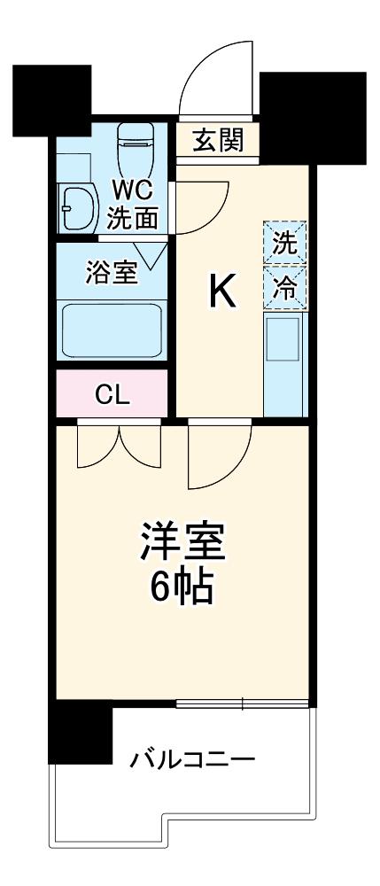 ドゥーエ川口(1K/10階)の間取り写真