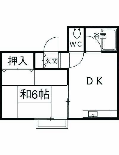 ルリコーポ登呂(1DK/1階)の間取り写真