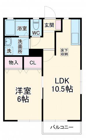 CASA古庄(1LDK/2階)の間取り写真