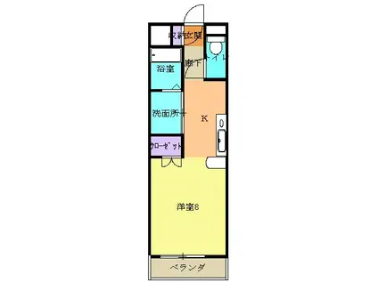 セントレアコートⅡ(1K/2階)の間取り写真