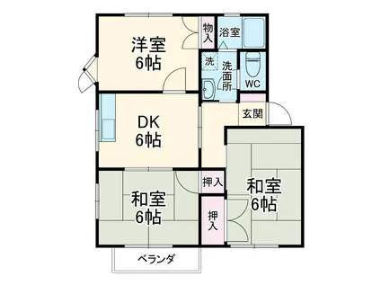 コンフォール(3DK/2階)の間取り写真