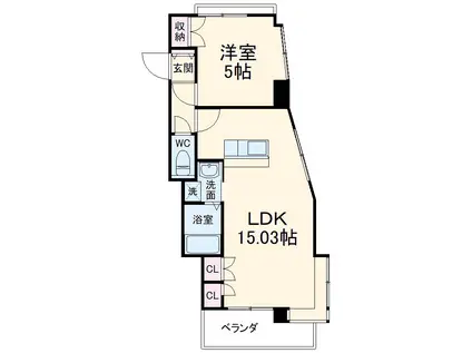 エンブルステージ馬渕(1LDK/4階)の間取り写真