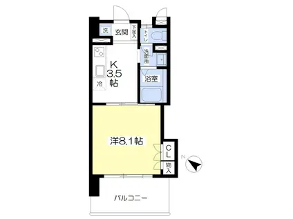 エンブルステージ馬渕(1K/5階)の間取り写真