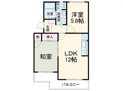 ハピネスⅢ(2LDK/1階)の間取り写真