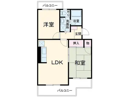 ハピネスⅢ(2LDK/3階)の間取り写真