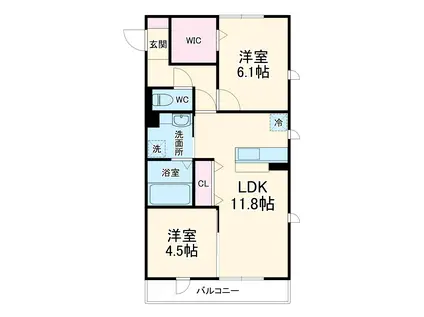 フィレンツェ(2LDK/1階)の間取り写真