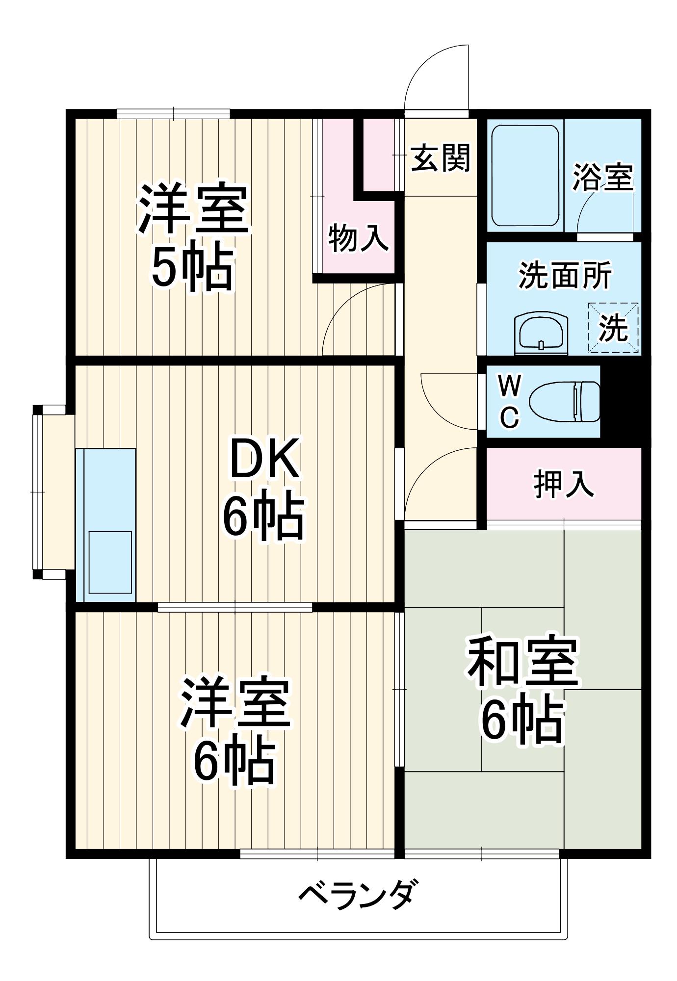 ハイツカナル(3DK/2階)の間取り写真