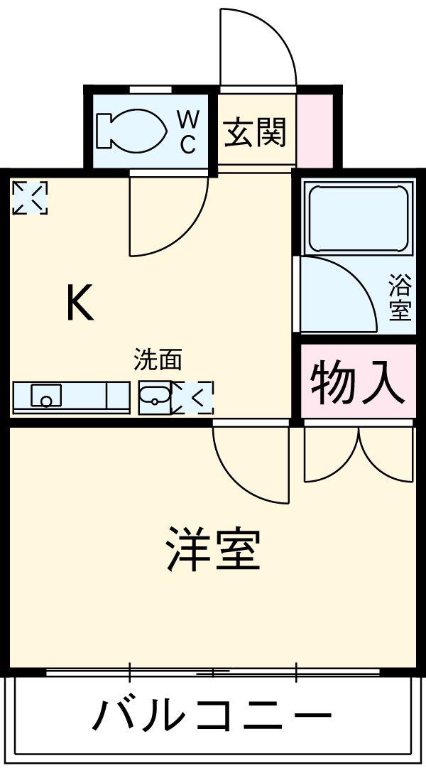 すまいる美里(1K/3階)の間取り写真