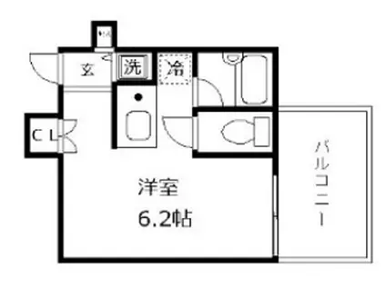 シンシア三田慶大前(ワンルーム/5階)の間取り写真