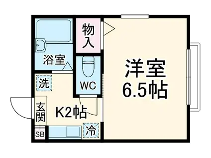 パークヒルズ(1K/2階)の間取り写真