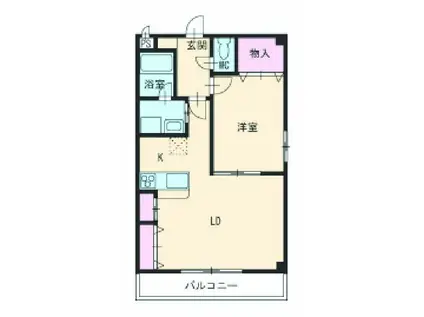 コンフォート平戸Ⅱ(1LDK/1階)の間取り写真