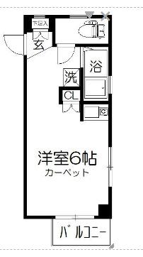 第5黒崎ビル(1K/2階)の間取り写真