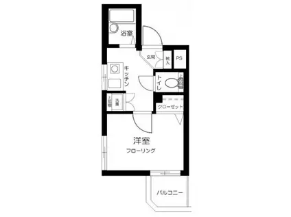 グランヴァン大井町(1K/9階)の間取り写真