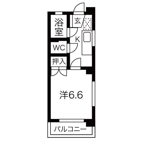 中村パークビル2(1DK/2階)の間取り写真