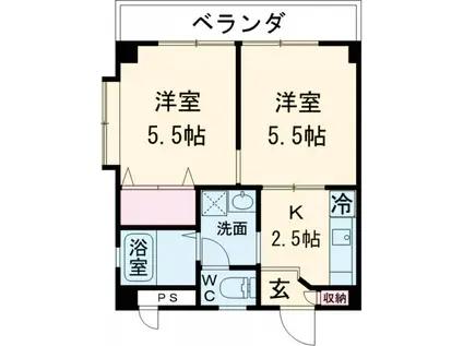 ベルグラビアタカハシ(2K/3階)の間取り写真