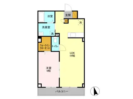 エスト・レザンII(1LDK/5階)の間取り写真