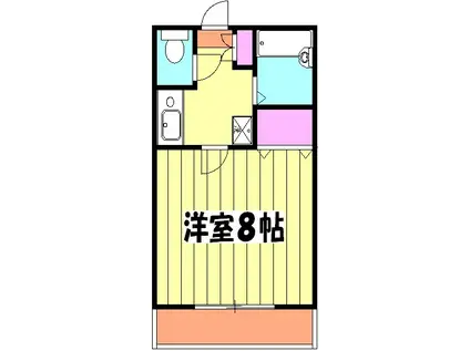 ウエルス東大成ハウス(1K/2階)の間取り写真