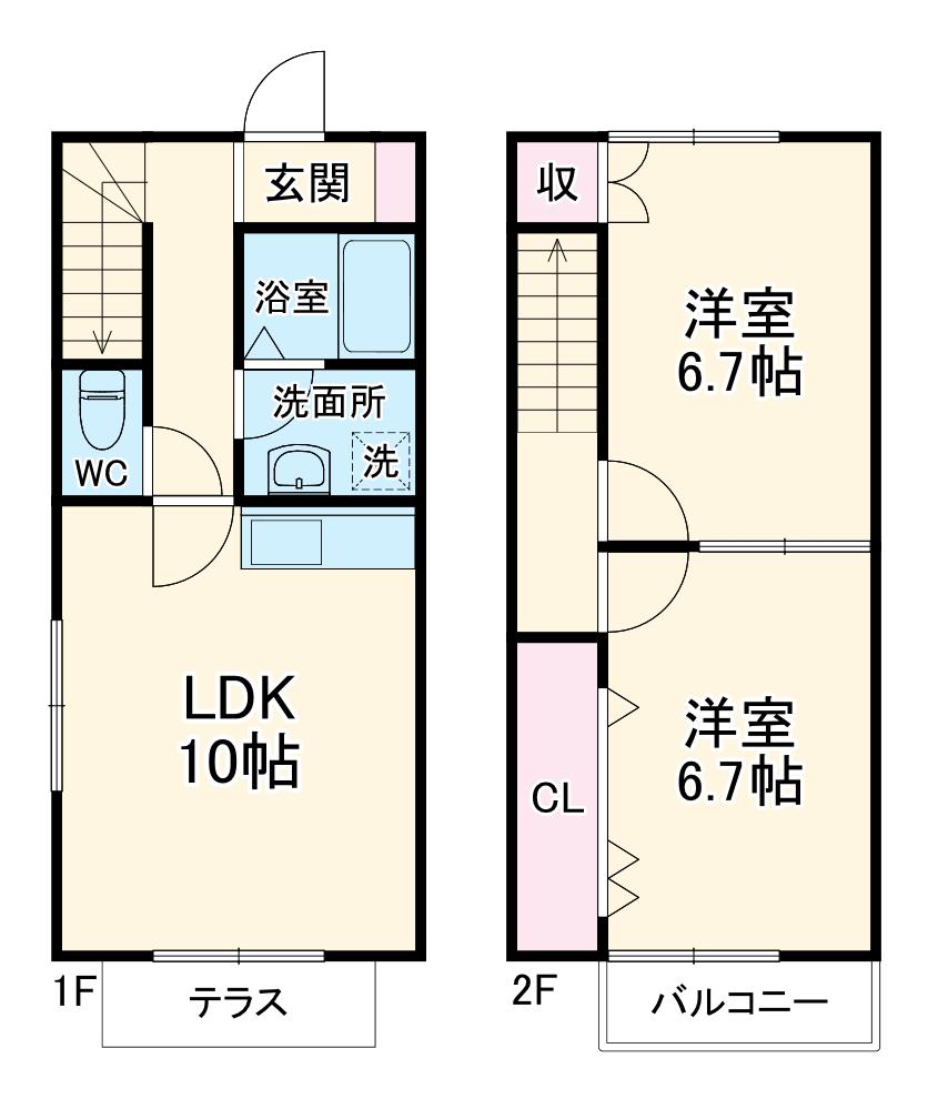 カトゥレーヴ(2LDK)の間取り写真