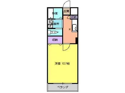 クールドノール(1K/6階)の間取り写真