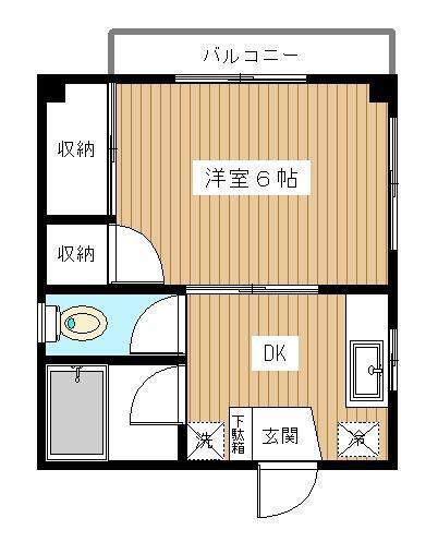 YSKエムエム(1DK/1階)の間取り写真