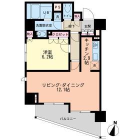 エスティメゾン赤羽(1LDK/9階)の間取り写真