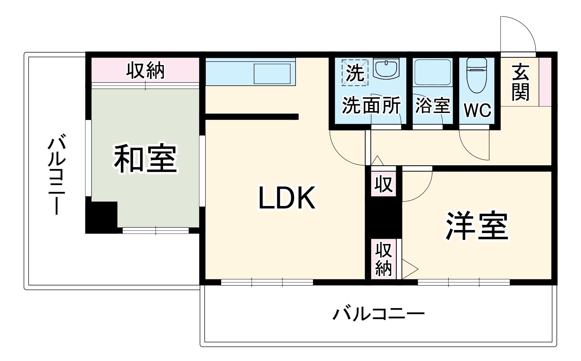 日勝堂ビル(2LDK/7階)の間取り写真