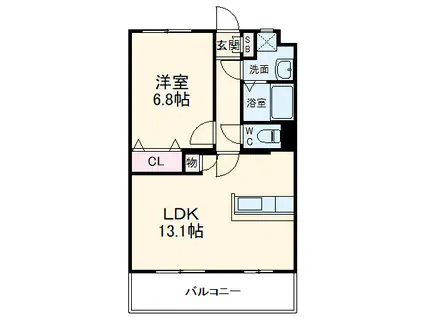 グランストーク西島(1LDK/5階)の間取り写真
