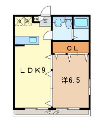 オリーブステージA棟(1LDK/1階)の間取り写真
