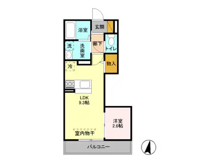 椿ヴィレッジ(1LDK/3階)の間取り写真