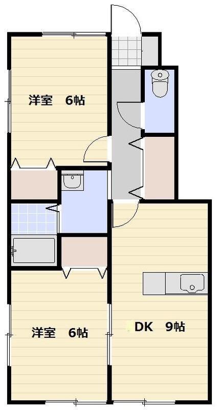 コンフォート伊奈(2LDK/1階)の間取り写真