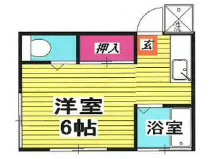 きよいコーポ(1K/2階)の間取り写真