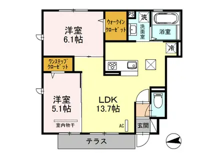 グランシャリオ(2LDK/1階)の間取り写真