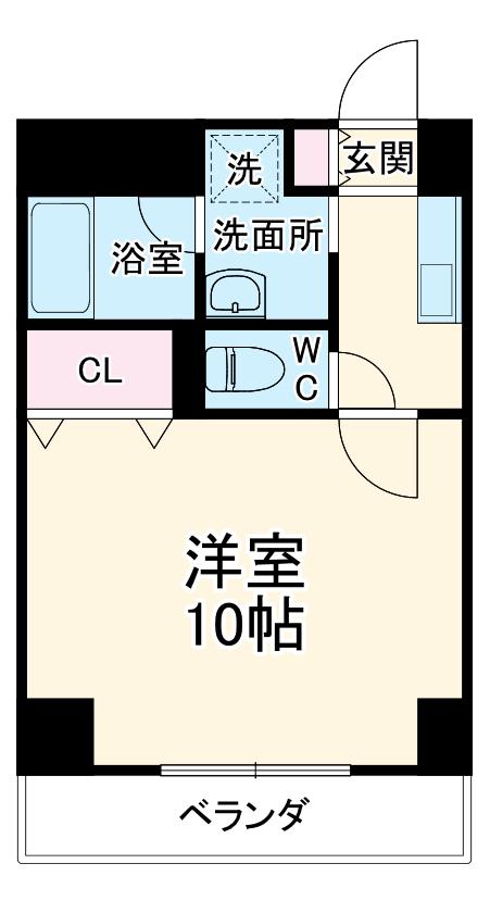 グローリ若宮(1K/4階)の間取り写真