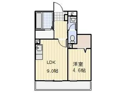 マイシティ上小町Ⅲ(1LDK/2階)の間取り写真