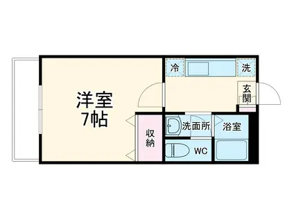 ウェルヴィラ宮原(1K/2階)の間取り写真