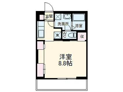 アステイオス(1K/2階)の間取り写真