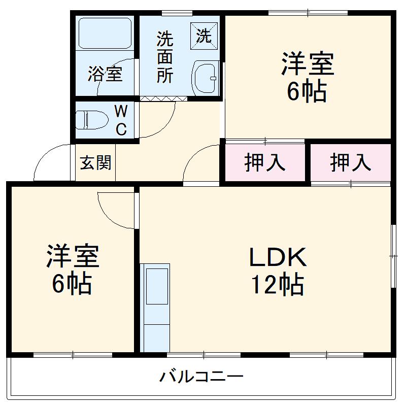 シティハイツ20(2LDK/1階)の間取り写真