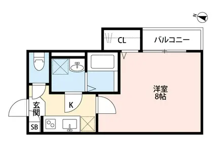 ONE FOR ALL 大宮(1K/2階)の間取り写真