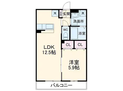 リブリ・フィレンツェ(1LDK/3階)の間取り写真